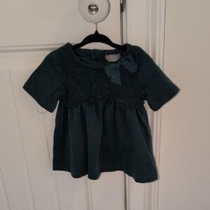 Tahari Kids Forest Green Blouse with Bow